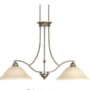 NEW PROGRESS LIGHTING SPIRIT TWO LIGHT LINEAR ISLAND CHANDELIER P4558-144